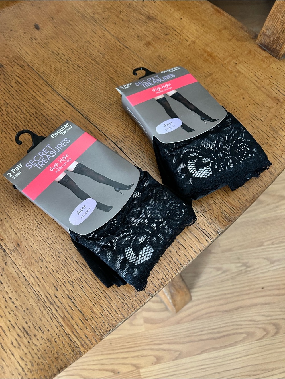 Secret Treasures Black Lace Thigh Highs - Lace Detail